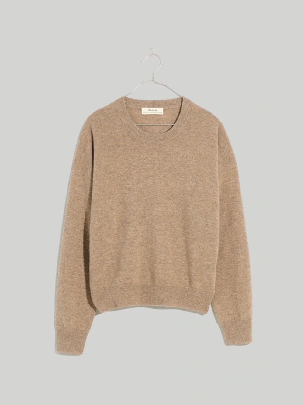 NWT Madewell (Re)sponsible Cashmere Relaxed Sweater in Heather Mink Size L